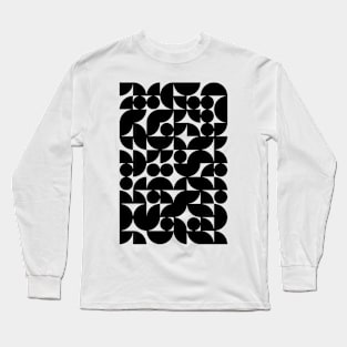 Geometric Pattern - Black Shapes #9 Long Sleeve T-Shirt